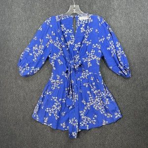 Anthropologie Blue Floral Jumpsuit